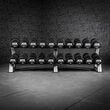 Set gantere fitness din poliuretan ATX®, Ø 32 mm, 132 mm, 5 -20 kg, 5-30 kg, 5-40, 5-50 kg, negru / crom 7