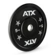 Disc olimpic Bumper de cauciuc ATX®, placa de greutate 5-25 kg, negru cu dungi colorate  1