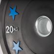 Disc olimpic Bumper de cauciuc ATX®, placa de greutate 5-25 kg, negru cu dungi colorate 2