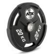 Set Disc olimpic, placa de greutate din poliuretan cu 3 manere de prindere, 100 kg, ATX®, Ø 50 mm, 5-20 kg 4
