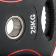 Disc olimpic ATX®, placa de greutate, poliuretan, 4 mânere de prindere, Ø 50 mm, negru/rosu 2