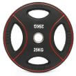 Disc olimpic ATX®, placa de greutate, poliuretan, 4 mânere de prindere, Ø 50 mm, negru/rosu 3