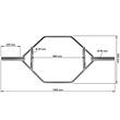 Bara fitness hexagonala IFS, 140 cm, 23 kg, Ø 50 mm, crom 3