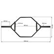 Bara hexagonala IFS Hex Bar, 140 cm, 23 kg, Ø 50 mm, negru 5
