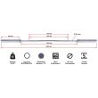 Bara olimpica de competitie pentru Powerlifting, haltera, 20kg, 220 cm, Ø 50 mm, crom 4