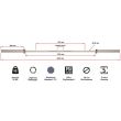 Bara olimpica pentru antrenament  ATX® Powerlifting, haltera, 20 kg, 220 cm, Ø 50 mm, 500 kg, crom 5