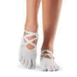 Sosete yoga, pilates, gimnastica ToeSox Full Toe Elle, cu elastic - Alb 1