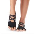 Sosete yoga, pilates, gimnastica ToeSox Half Toe Elle - Negru/Imprimeu 1