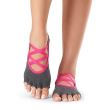 Sosete yoga, pilates, gimnastica ToeSox Half Toe Elle - Gri/Roz 1