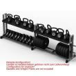 Sistem de depozitare fitness modular pentru discuri, gantere si kettlebell