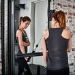 Aparat fitness ATX® multifunctional cu prindere pe perete, scripete cu stiva 2 x 60 kg, oglinda