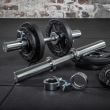 Bara fitness gantera IFS, 50 cm, 5 kg, Ø 50 mm, crom, cu sigurante 6