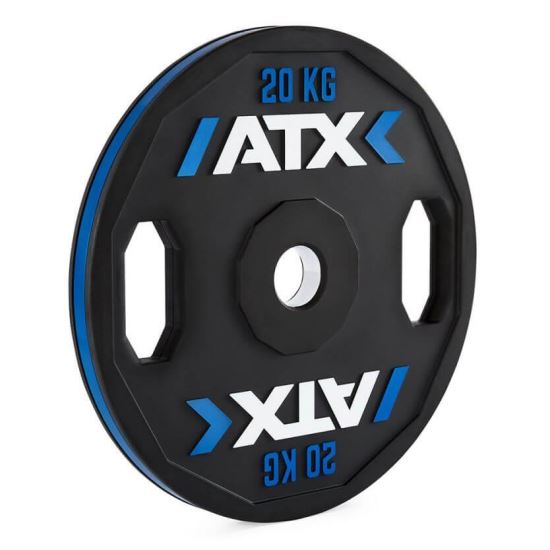 Disc ATX®, placa de greutate, din cauciuc natural cu dungi colorate, doua puncte de prindere
