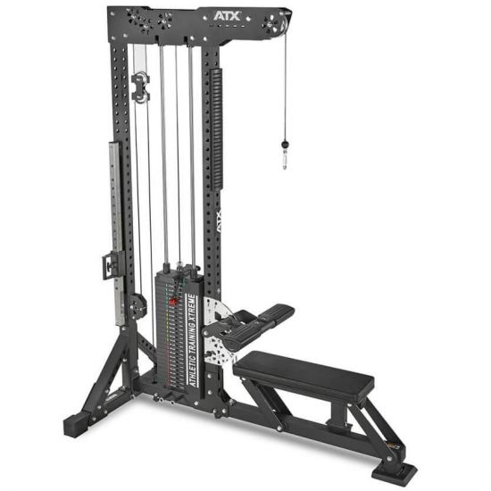 Produs: Aparat fitness ATX®, helcometru  cu stiva de greutati, 3 pozitii diferite ale unghiului de tragere, seria 800, cu stiva de greutati de 180 kg