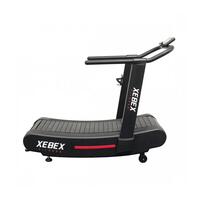 Banda de alergare curbata nemotorizata, cu consola Xebex® Smart Connect, negru semi-lucios