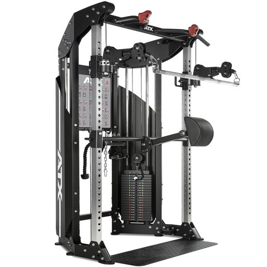Stație ATX ® Dual Pulley multifunctionala – extra lată cu stiva de greutate de 2 x 90 kg și accesorii!