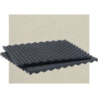 Pardoseala fitness Antishock de cauciuc, 30 mm grosime, patrat cu margine tesita, negru, 1000 kg/ m3, 1000 x 1000 mm