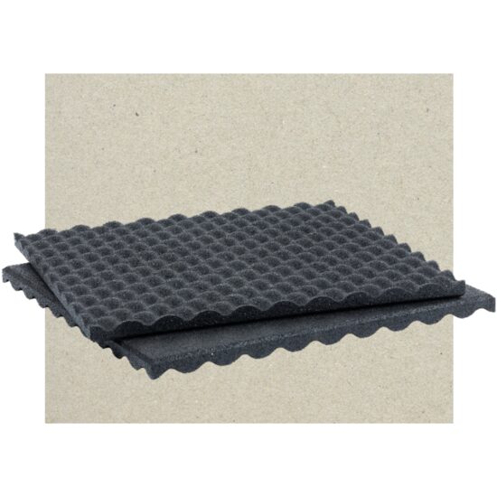 Pardoseala fitness Antishock de cauciuc, 30 mm grosime, patrat cu margine tesita, negru, 1000 kg/ m3, 1000 x 1000 mm