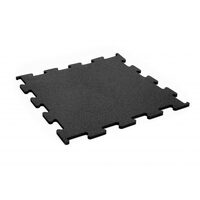 Pardoseala fitness de cauciuc, 10 mm grosime, tip puzzle, negru, 1000 kg/ m3, 1000 x 1000 mm