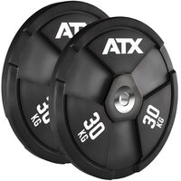Set discuri ATX® Wagon Wheel 2 x 30 kg, cauciuc solid, negru, 50 mm