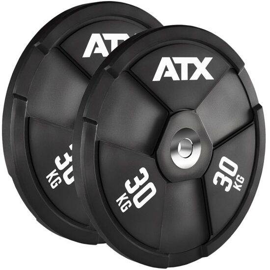 Set discuri ATX® Wagon Wheel 2 x 30 kg, cauciuc solid, negru, 50 mm
