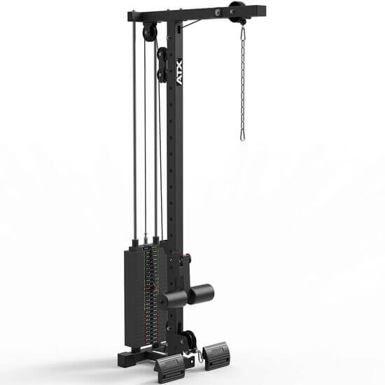 Aparat fitness ATX® pentru tractiuni la helcometru, compatibil cu statiile Power Rack, seria 700, cu stiva de greutati de 125 kg