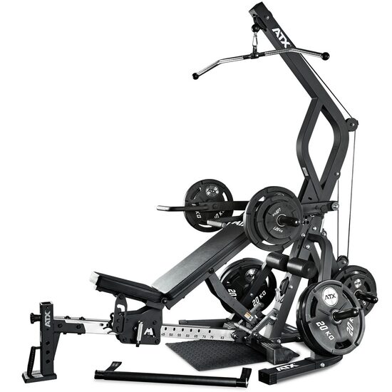 Stație de antrenament ATX ® Multi-gym 4 in 1 cu banca, helcometru, ramat si statie pentru impins la piept