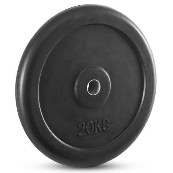 Disc fitness din cauciuc, placa de greutate, 30 mm, negru