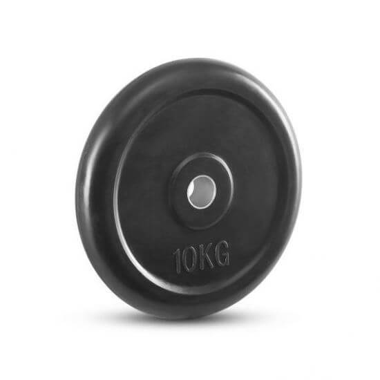 Disc fitness din cauciuc, placa de greutate, 30 mm, negru