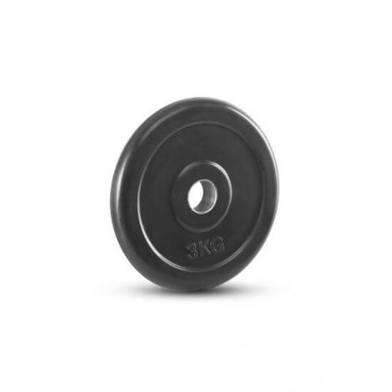 Disc fitness din cauciuc, placa de greutate, 30 mm, negru