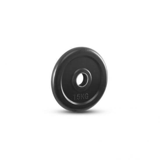 Disc fitness din cauciuc, placa de greutate, 30 mm, negru