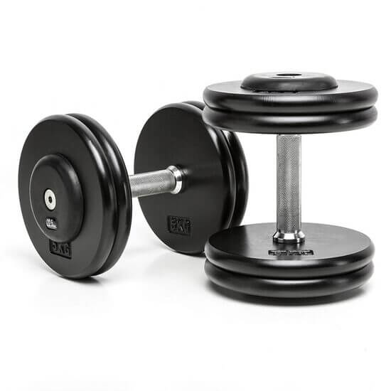 Gantere CHD compacte turnate, din otel, prag 2.5 kg, pereche