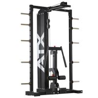 Aparat fitness ATX® helcometru cu stiva greutati 125 kg, negru