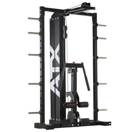 Aparat fitness ATX® helcometru cu stiva greutati 125 kg, negru