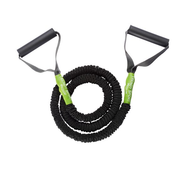 Extensor cu coarda elastica si manere pentru recuperare, protectie nylon, Premium Power Sleeve Tube
