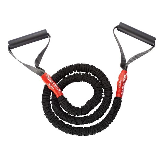 Extensor cu coarda elastica si manere pentru recuperare, protectie nylon, Premium Power Sleeve Tube