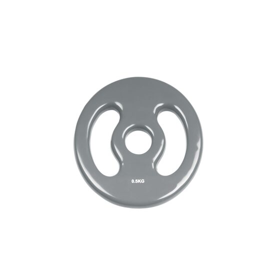 Disc, placa de greutate Pesos Aperto Trendy Sport din fonta, imbracat in vinyl - dubla prindere, gri