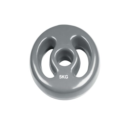 Disc, placa de greutate Pesos Aperto Trendy Sport din fonta, imbracat in vinyl - dubla prindere, gri