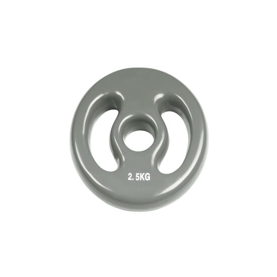 Disc, placa de greutate Pesos Aperto Trendy Sport din fonta, imbracat in vinyl - dubla prindere, gri