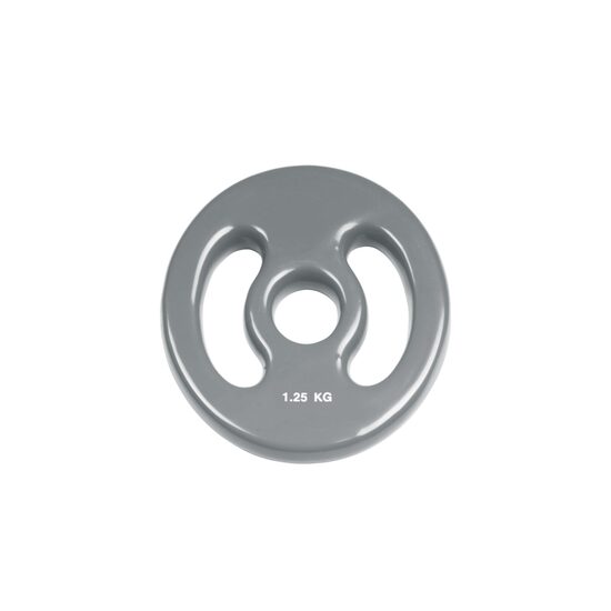 Disc, placa de greutate Pesos Aperto Trendy Sport din fonta, imbracat in vinyl - dubla prindere, gri