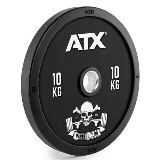 Disc olimpic ATX® bumper din cauciuc, placa de greutate, negru