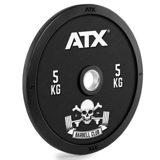 Disc olimpic ATX® bumper din cauciuc, placa de greutate, negru