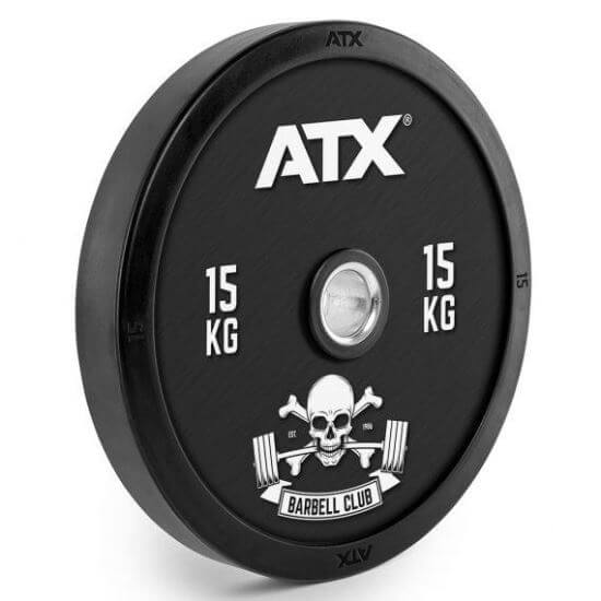 Disc olimpic ATX® bumper din cauciuc, placa de greutate, negru