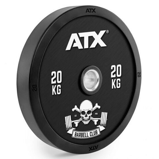 Disc olimpic ATX® bumper din cauciuc, placa de greutate, negru