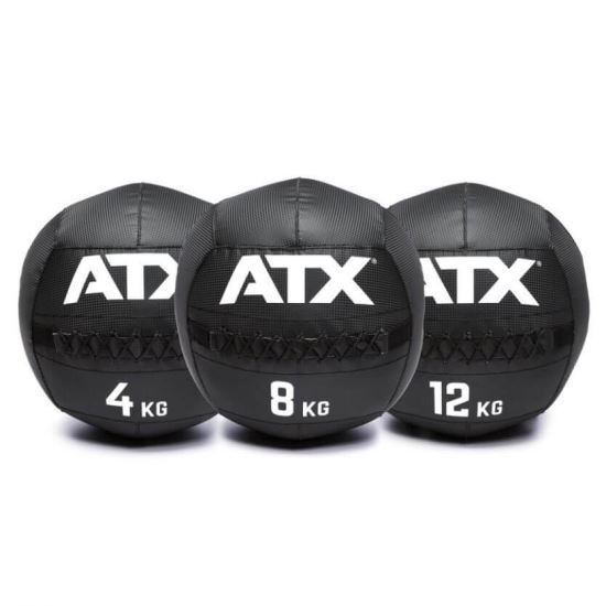 Minge fitness Wall Ball ATX®, crossfit, PVC, negru