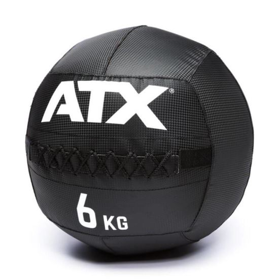 Minge fitness Wall Ball ATX®, crossfit, PVC, negru