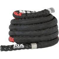 Franghie antrenament functional ATX® Battle Rope, 10 m, cu protectie de nylon, negru