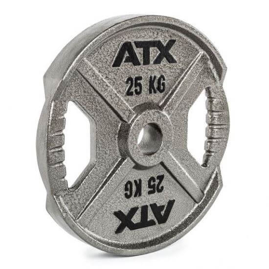 Disc olimpic din fonta cu dubla prindere ATX®, Ø 50 mm, 1.25 - 25 kg, gri