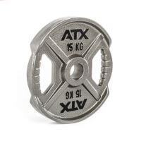Disc olimpic din fonta cu dubla prindere ATX®, Ø 50 mm, 1.25 - 25 kg, gri