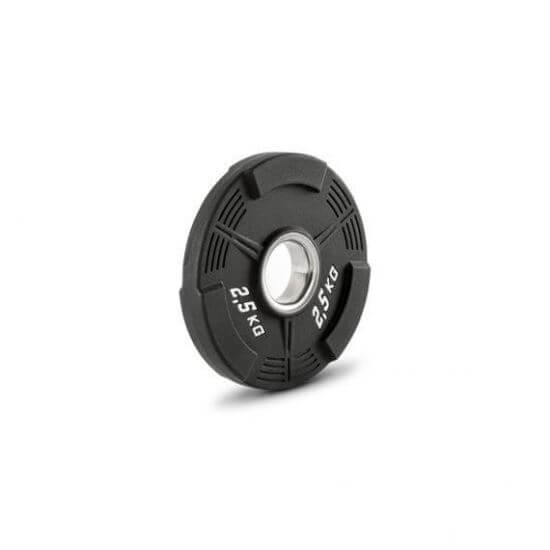 Disc olimpic, poliuretan, 3 mânere de prindere ATX®, placa de greutate, Ø 50 mm, negru